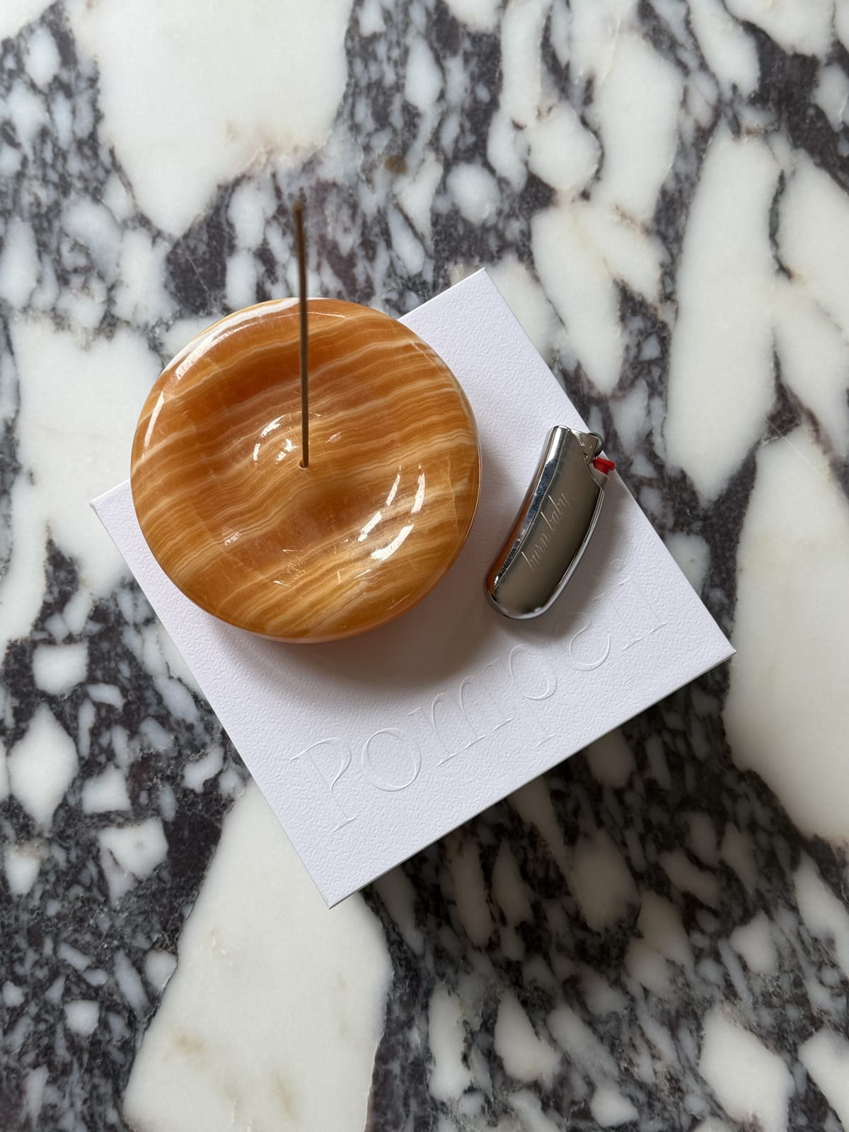 Tullio Incense Holder | Honey Onyx