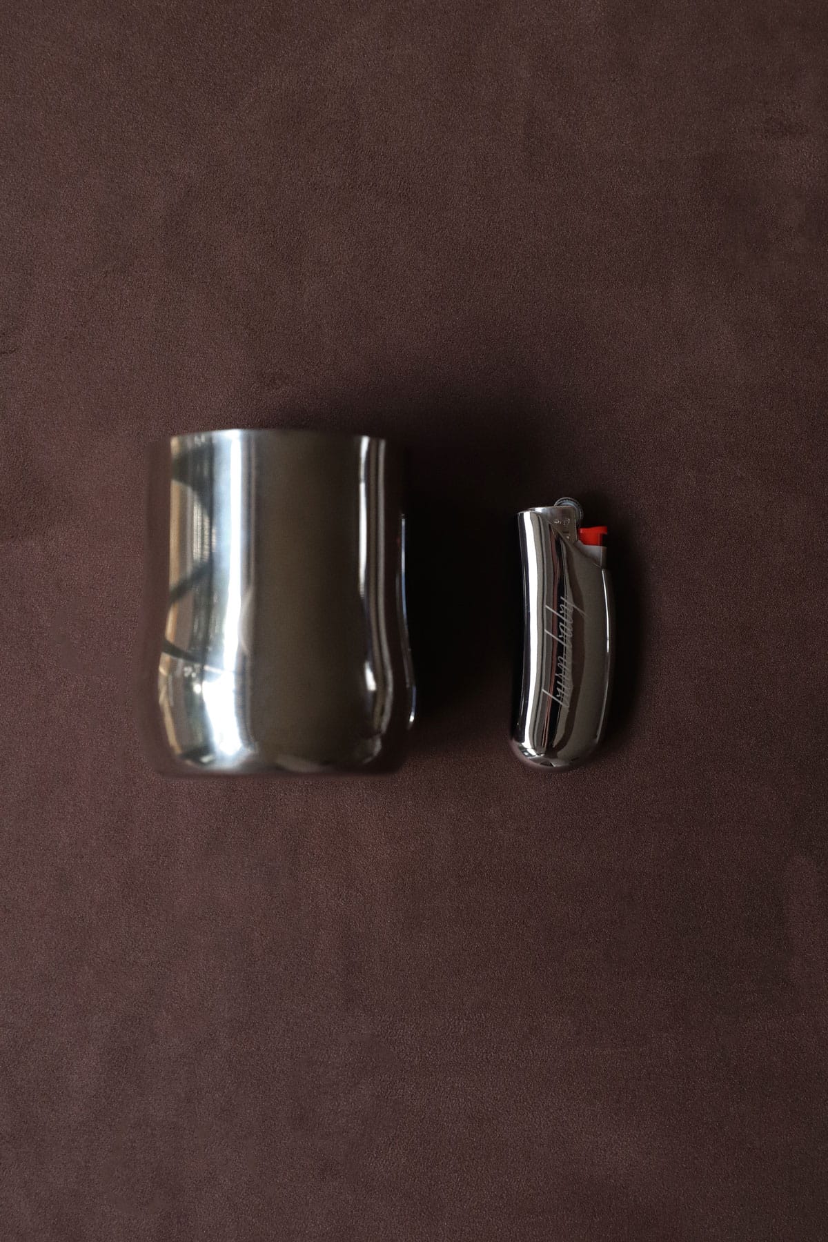 Chrome Candle & Lighter Case Set