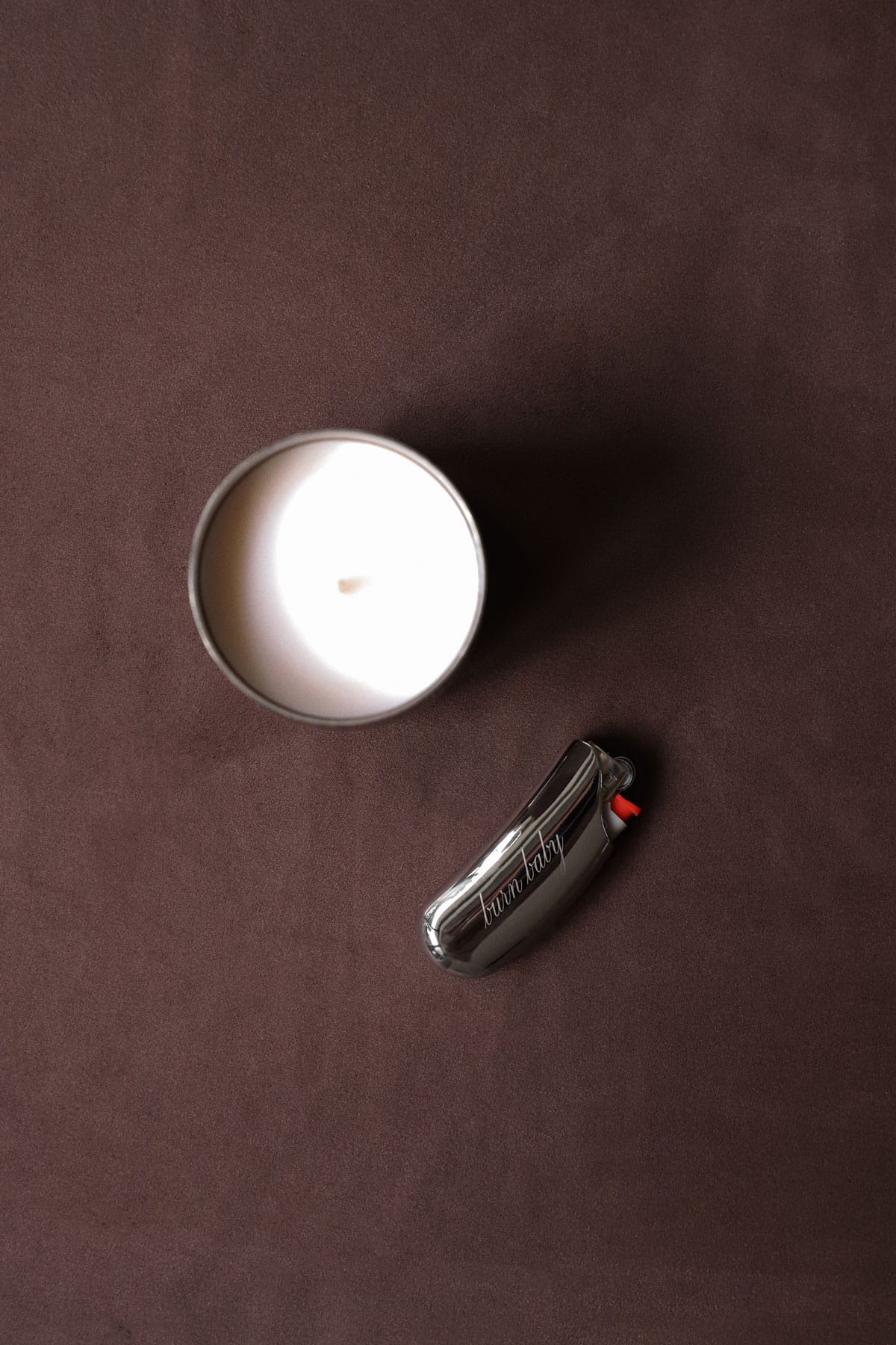 Chrome Candle & Lighter Case Set