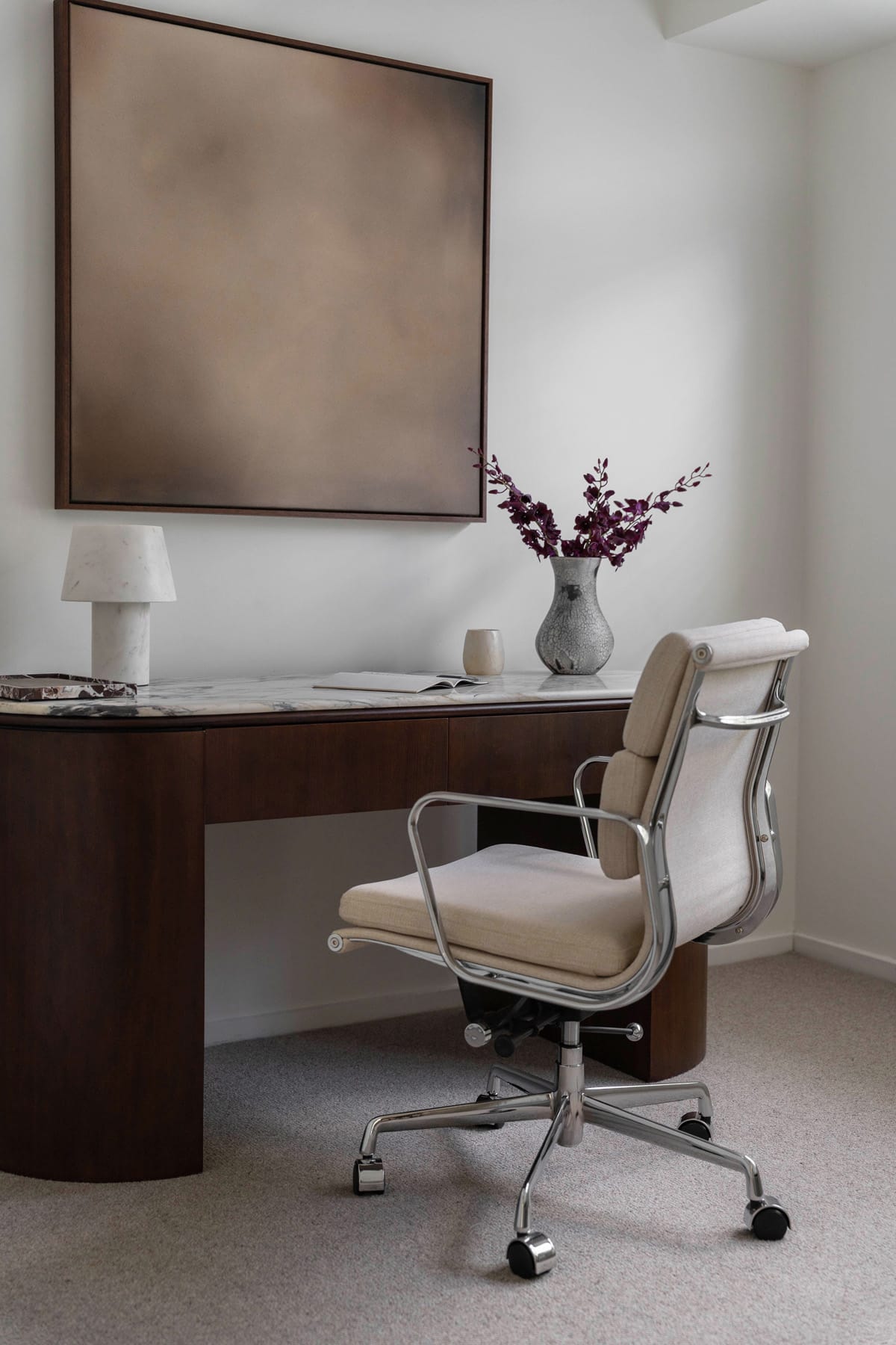 Modern home office styled with the Enzo Desk by Pompeii Home